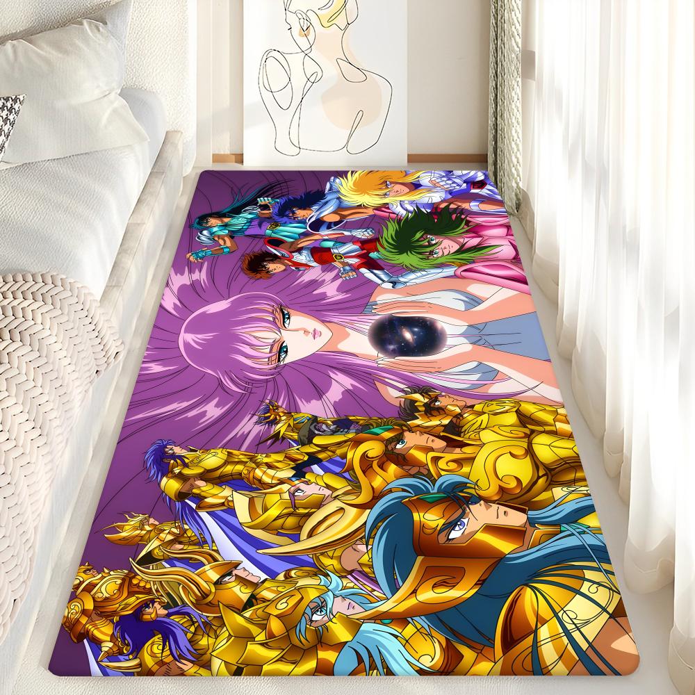 Knights of the Zodiac Cartoon Floor Mat Bathroom Mat Kids Bedroom Decoration Balcony Anti-Slip Doormat Living Room Welcome Rug