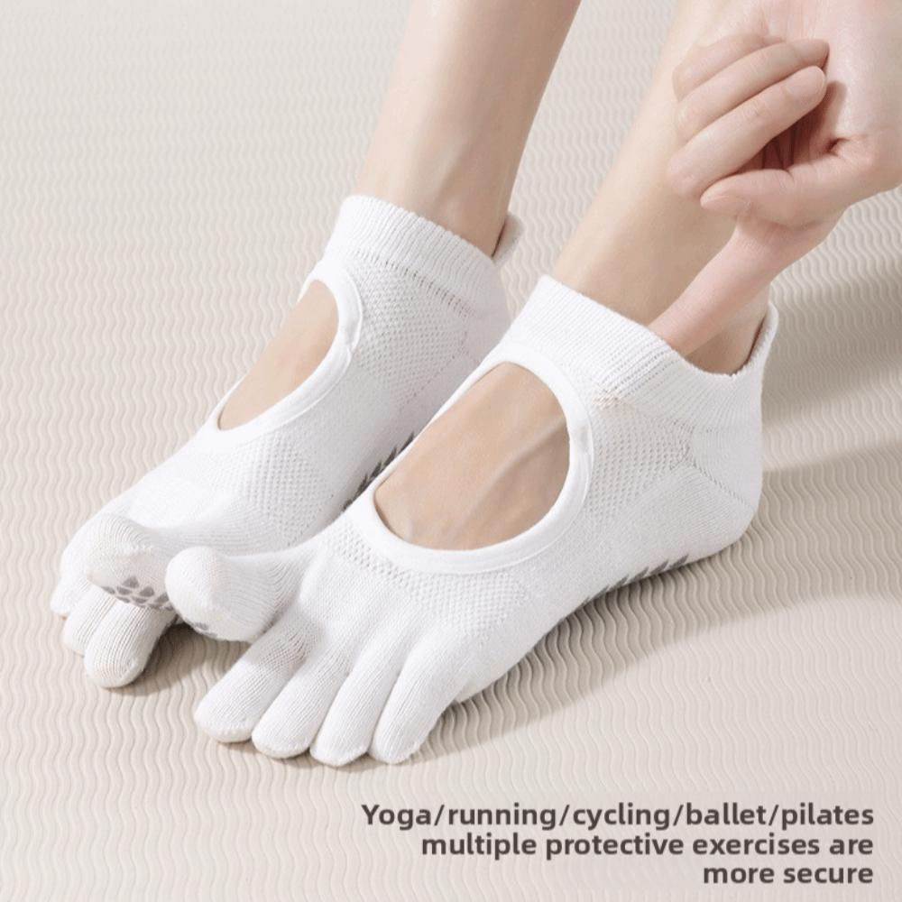 Breathable Pilates Yoga Socks Mesh Ballet Boat Socks New Five Finger Socks  for Dance Practice