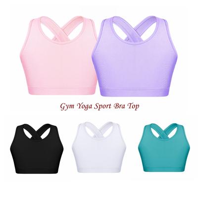 Sportovní crop top dívčí sportovní podprsenka racerback podprsenka tílko tanec sport dívčí sportovní oblečení jóga fitness posilovna