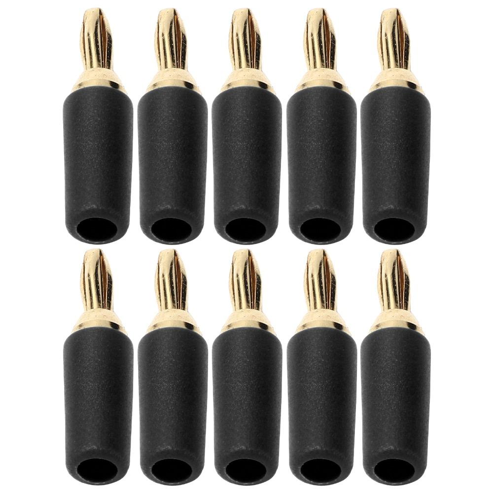 

10 PCS 30VAC/60VDC 10A Banana Plug Assortment Male Connector Accessory Set Audio System чорний