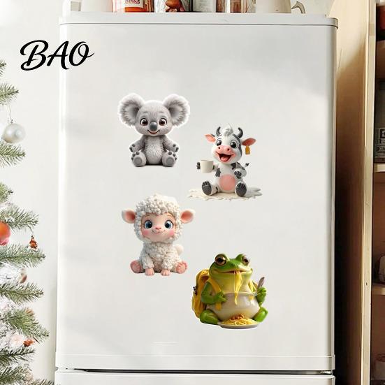 Metal Surfaces Magnets Acrylic Animal Refrigerator Magnet, Cow Sheep Koala Frog Seal Lockers Magnetic Decoration Fridge for Whiteboards Cartoon