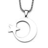Étoile Croissant de Lune Musulman Coran Arabe Acier Inoxydable Colliers Hommes Talisman Islamique Spirituel Colliers Pendentifs Bijoux
