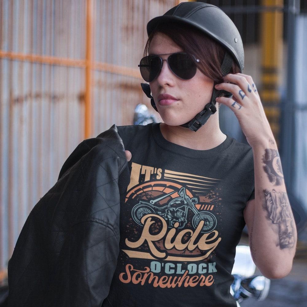 Its Ride O Clock, Motorcycle Shirt, Biker Tee, Motorcycle Gifts for Men, Woman s Biker Shirt  TH1043 M
