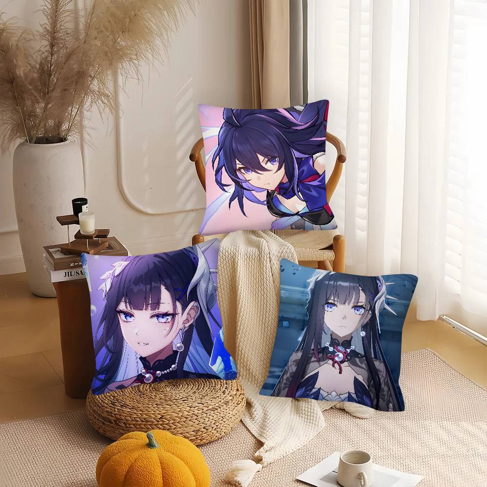 1pc Game Anime Honkai Star Rail Seele Pillow Case Fashion Square Pillowcase Bedroom Sofa Room Ins Decoration Leisure