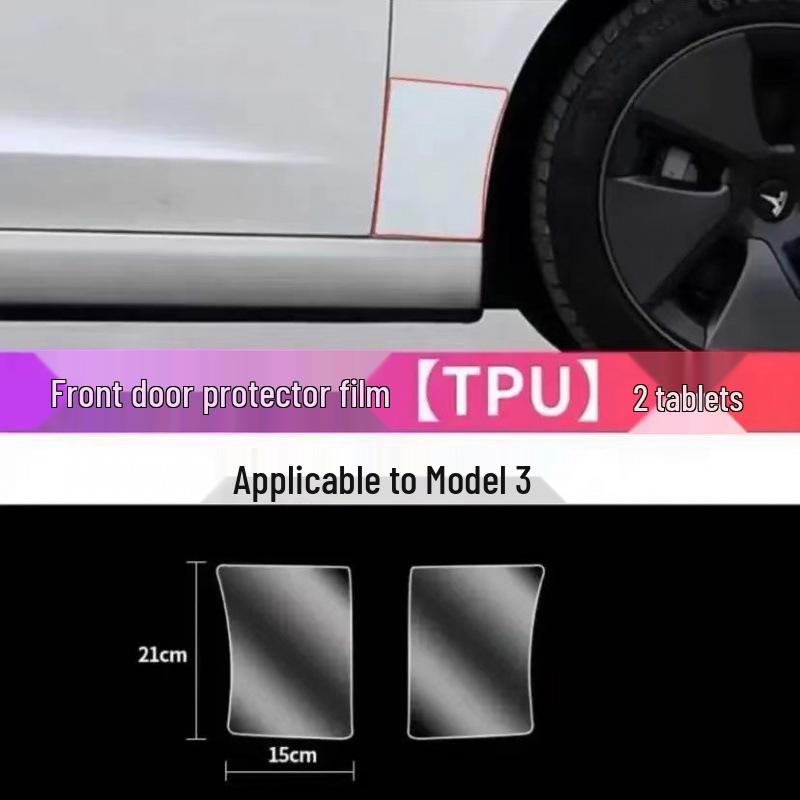 Tesla Model 3/Y Rear Door TPU Protection Film (Triangle Paint Surface)