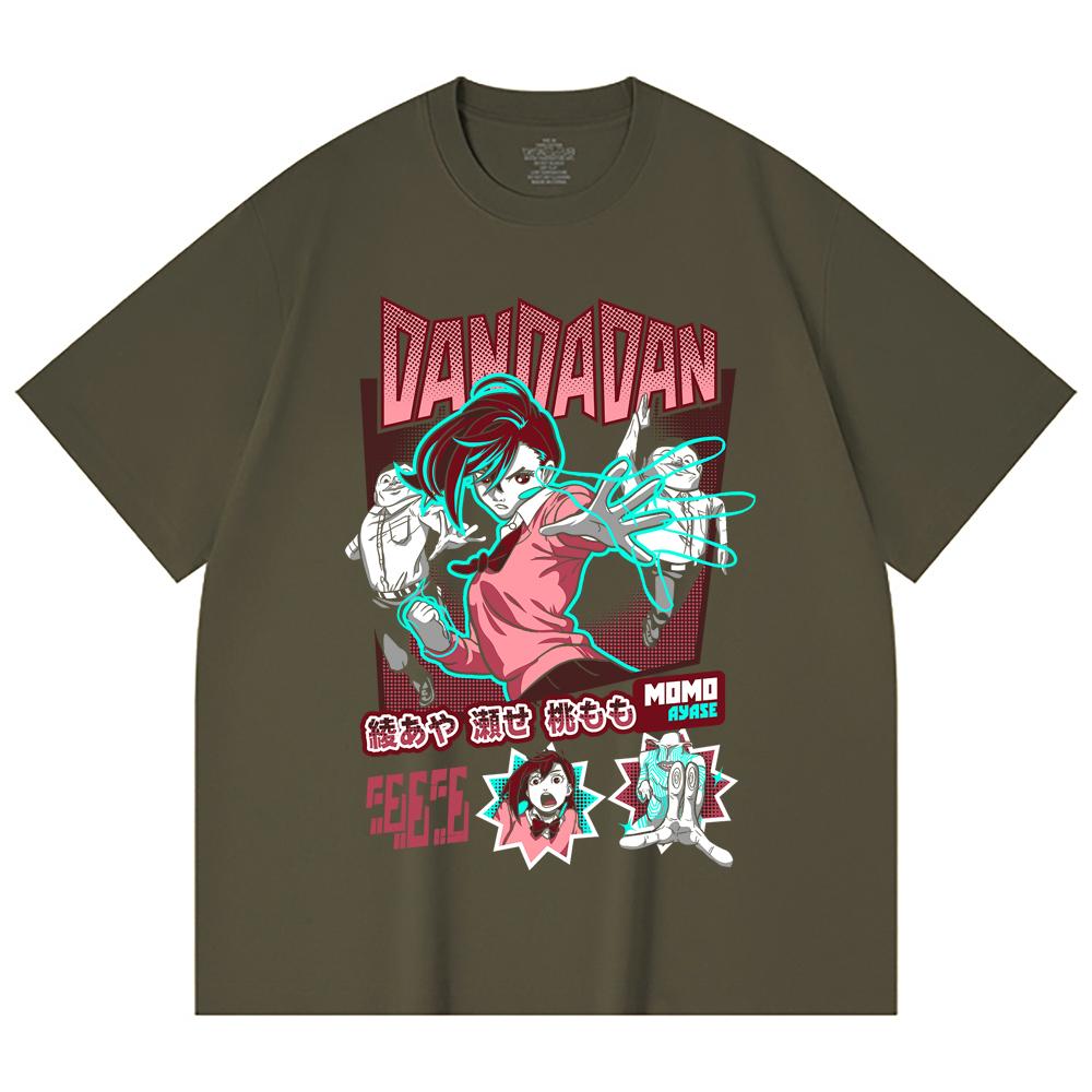 230 Gsm 100% Cotton Dandadan V15 Momo Print Unisex Heavy Cotton T Shirt