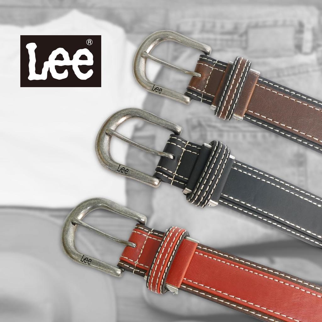 Fineplus Lee Belt, 35mm, 118cm, Layered Synthetic Leather with White Stitching, Casual Style, 0120601