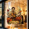 Durable Acrylic Courtyard Ornaments Halloween 2D Horror Window Hanging Decor, Glowing Suncatcher with Movie Fan Collectibles Ghost Tree