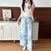 Cotton and Silk Pajama Pants Women's Summer Thin High-waisted Wide-leg Pants Spring and Autumn Large Size Loose Straight Casual Trousers Mopping Pants