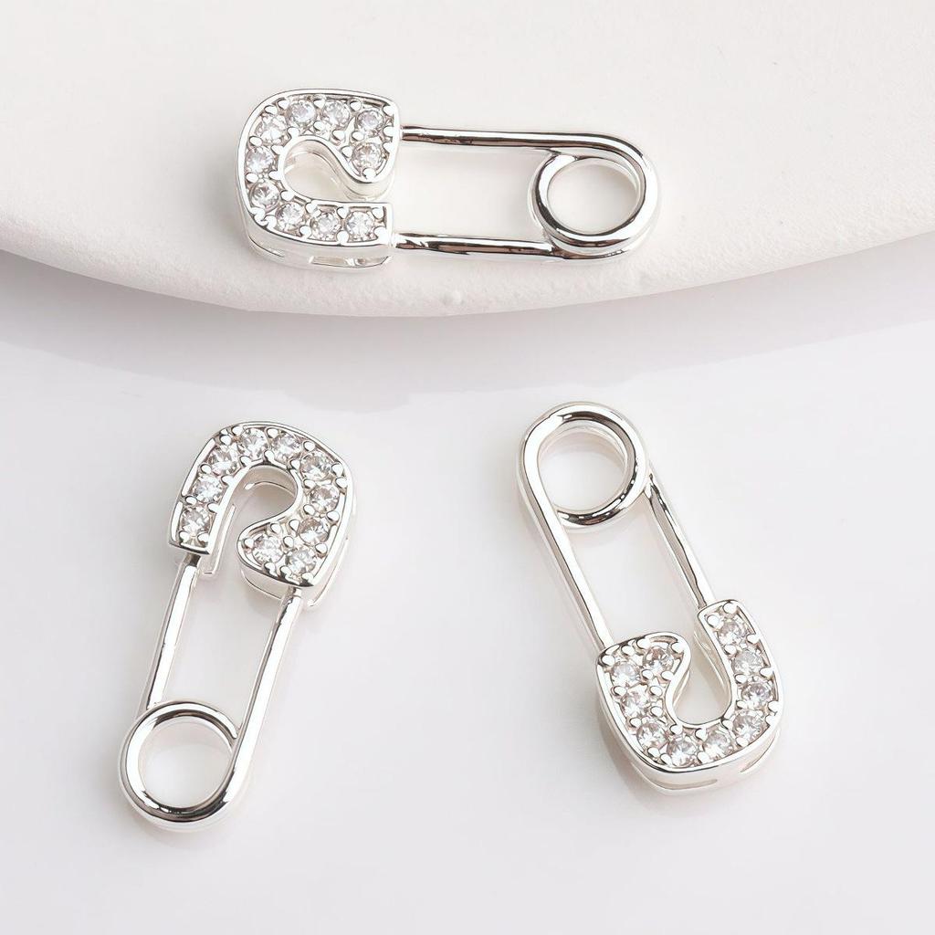 14K Gold-Filled Zircon Brooch Clip for DIY Crystal Bracelets