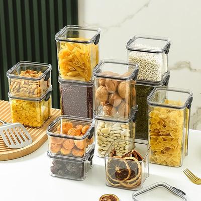 Frasco Cuadrado Transparente Engrosado - Almacenamiento de Plástico de Grado Alimenticio para Granos, Snacks, Productos Secos y Té