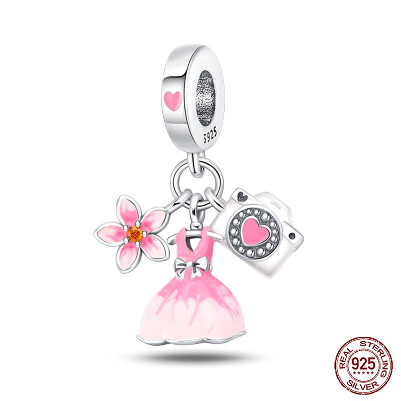 100% Copper High Heels Lipstick Lifestyle Collection Charm Beads For Brand Original Bracelet Diy Jewelry