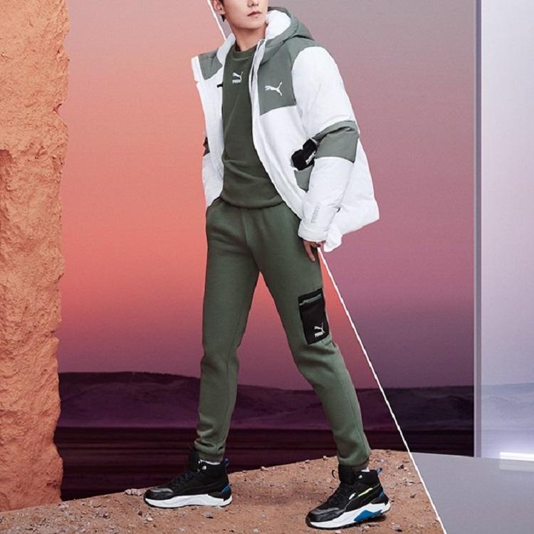 Puma Schützende Daunen Freizeit Kapuzenjacke Herren Oberbekleidung Grau 586604-42