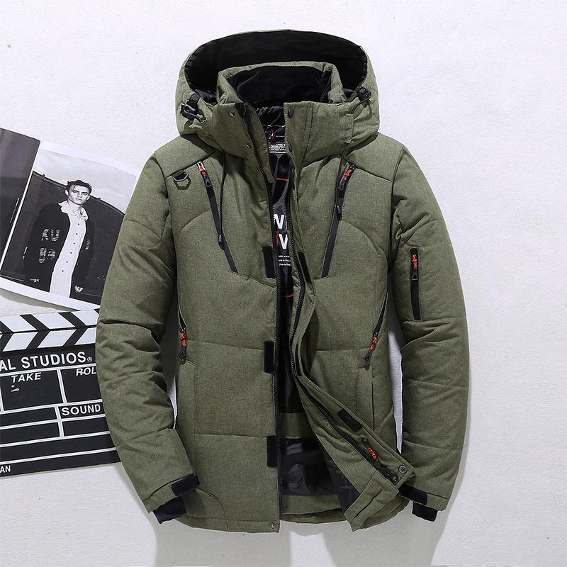 Men Down Jacket -20 Degree Winter Parkas Male White Duck Down Jacket Hooded Outdoor Thick Warm Padded Snow Coat Oversized M-4XL