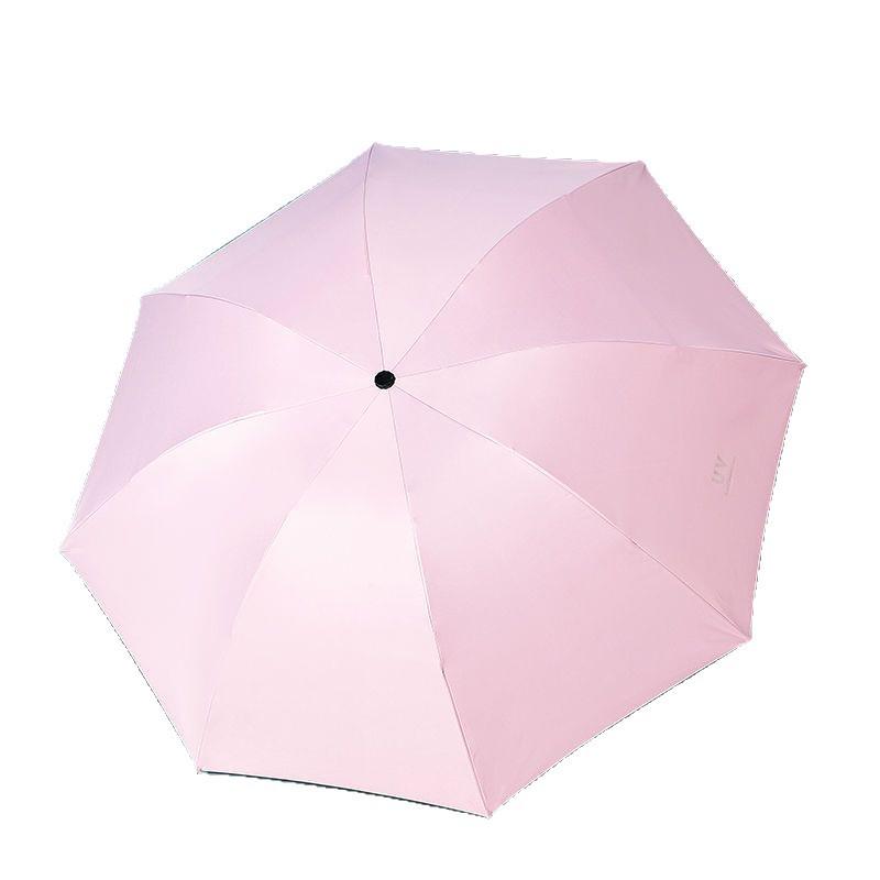 Eight-Bone UV Sun & Rain Umbrella with Logo Print - Foldable, Solid Color, Business Sunscreen Umbrella