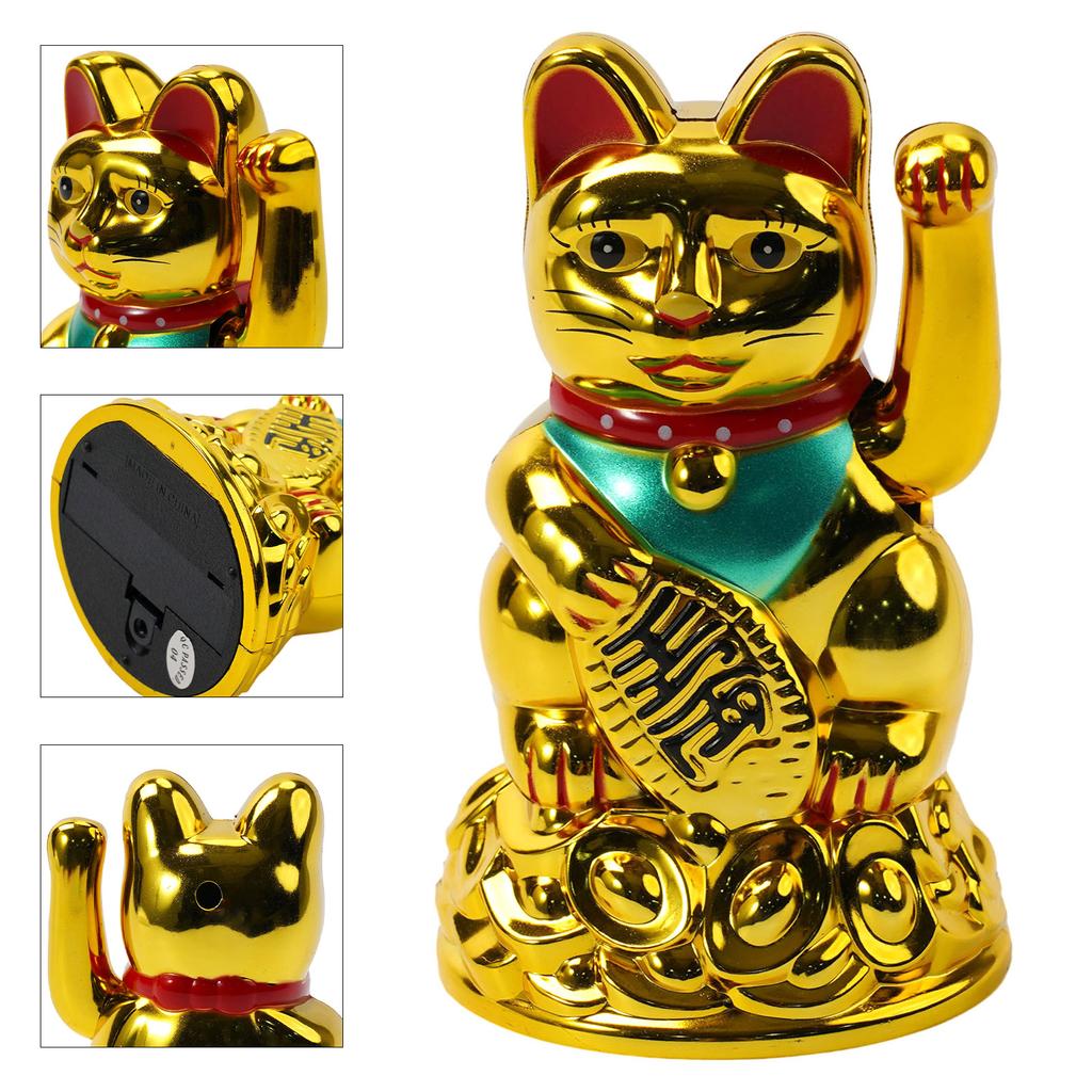 Gatto Fortunato Che Agita la Mano Lingotto Richiamante Maneki Neko Fortuna 4,5-6,5 Pollici Casa Ufficio Decorazione Auto Decorazione Casa Regali di Compleanno