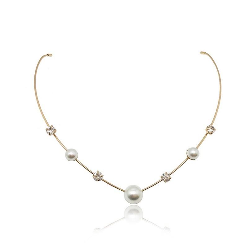 

Korean Fashionable Back-wearing Hair Curler Accessories Back Of Head Sweet Simple Rhinestones Headband Elegant Bride Headwear Female