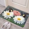 Butterfly Daisy Printed Non-Slip Floor Mat Soft Comfortable Decorative Area Rug for Kitchen Living Room Bedroom Entrance