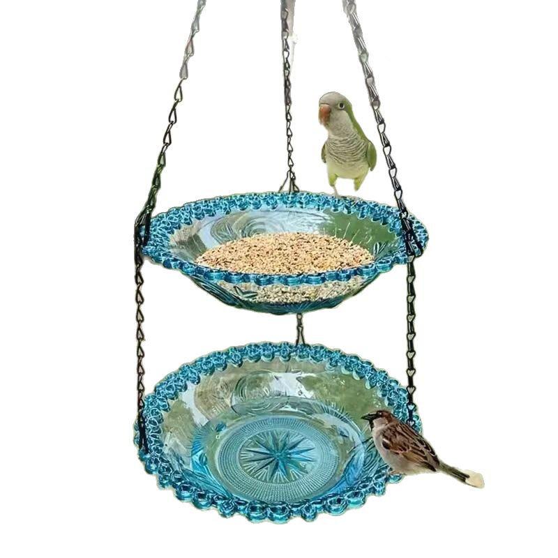 Hummingbird Feeder with Decorative Bird Bath for Balcony or Garden