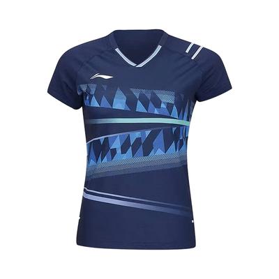 Quick-Drying Breathable V-Neck Short Sleeve T-Shirt Women Tops Deep-Navy AAYU132-4