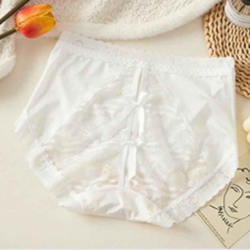 Übergröße Damen Sommer Sexy Spitze Schleife Ausgeschnitten Eis Seide Umwickelt Hüfte Hohe Taille Slips