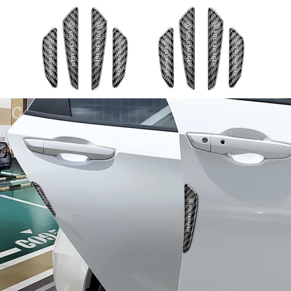 T284pcs Carbon Fiber Car Door Anti-collision Strips Edge Guard Scratch Protector Trim Car Sticker For Volkswagen MK6 Golf GTI Jetta