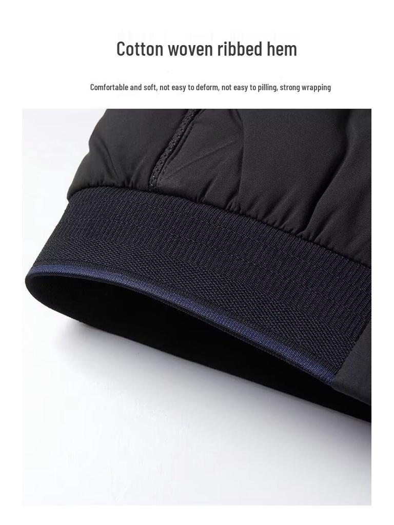 Men's Trendy Black Bomber Jacket with Baseball Collar