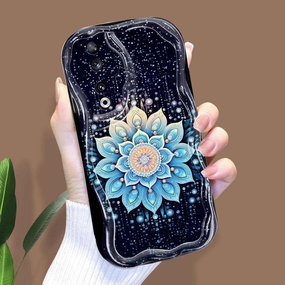 Cute Cartoon Pattern Cream Texture Casing Wavy Edge Soft Silicone Cover Phone Case for Huawei Honor Infinix Tecno iPhone