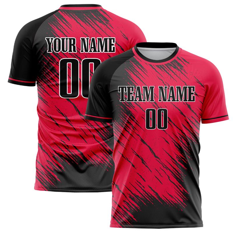 Maglietta da Calcio Personalizzata con Nome Squadra Numero Nome Personalizzata Fai da te Girocollo Magliette Sportive Rosse Vestibilità Larga Asciugatura Rapida Divisa di Squadra