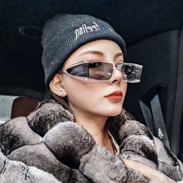 

1PC Square small frame glasses new fashionable sunglasses UV protection personalized street photography for women