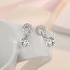 925 Sterling Silver 1 Carat Moissanite Round Earrings Engagement Wedding Daily Work Party Travel Luxurious Gift for Women