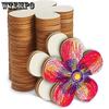 100pcs 3 Inch Unfinished Wooden Flower Cutouts Wooden Discs Crafts Blank Flower Shape Ornaments Embellishments Slices for DIY Projects Decoration