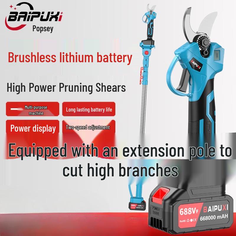 BAIPUXI Cordless Telescopic High Branch Pruner Saw CN Plug (adapter Included)