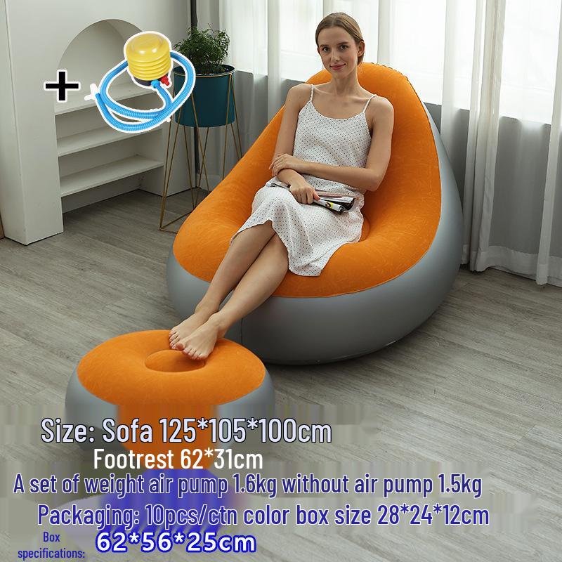 Sametové nafukovací křeslo: Skládací pohovka s úložným prostorem a opěradlem