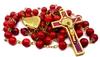 Saint Benedict Rosary Red Glass Beads St San Benito Cross Nr Medal Catholic Necklace