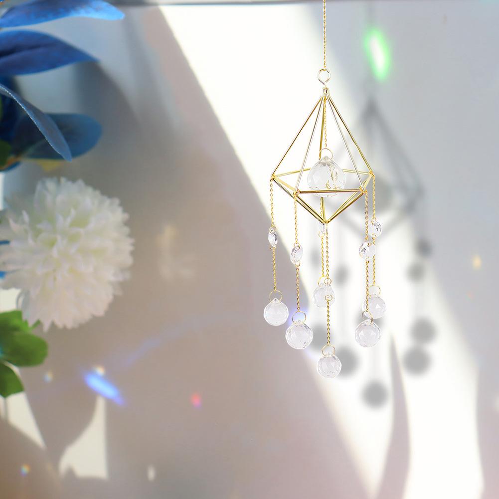 Crystal Windchimes Ornament Lighting Ball Outdoor Garden Home Wind Chime Hanging Ornament Home Decor Housewarming Gift