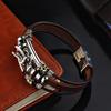 Korean Style Genuine Leather Bracelet with Alloy, Retro Student Design