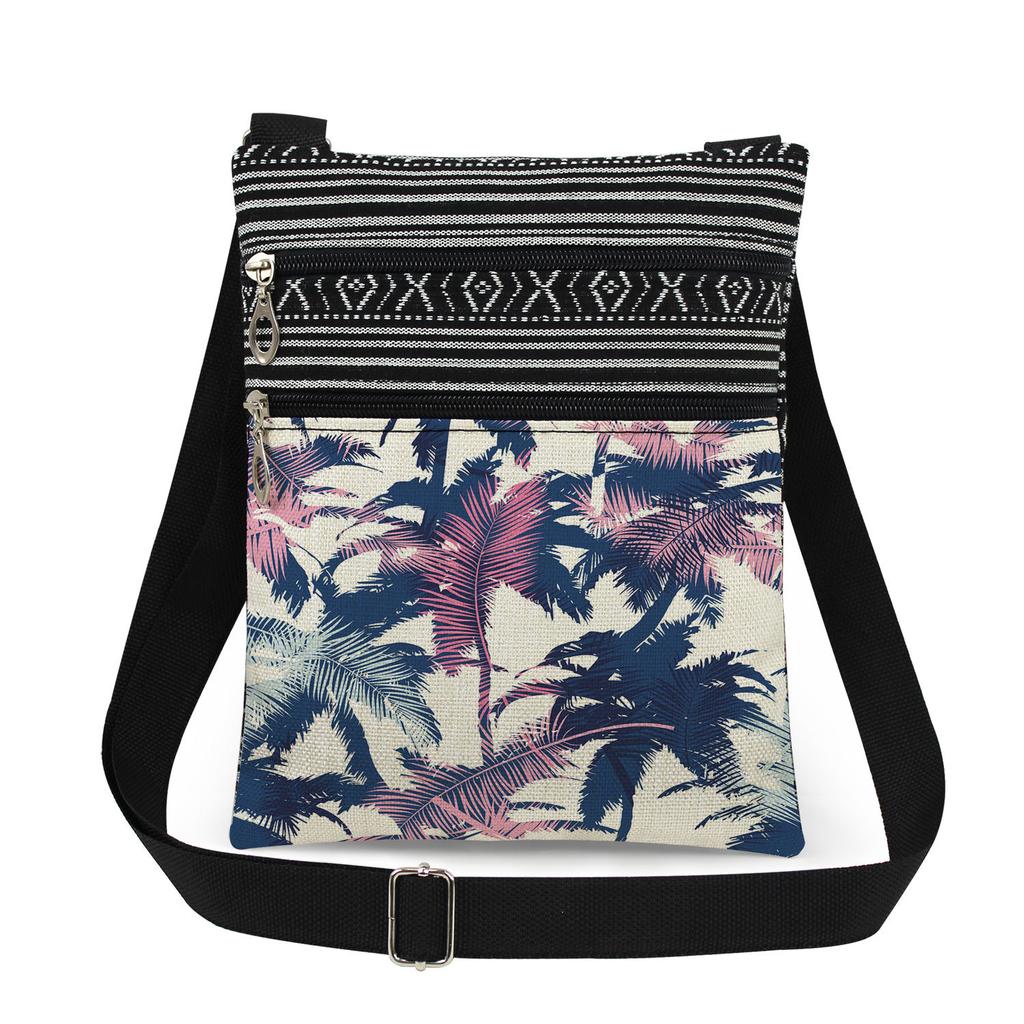 1 Stück Stofftasche mit Pflanzenmuster Damen Umhängetasche Posttasche 6918
