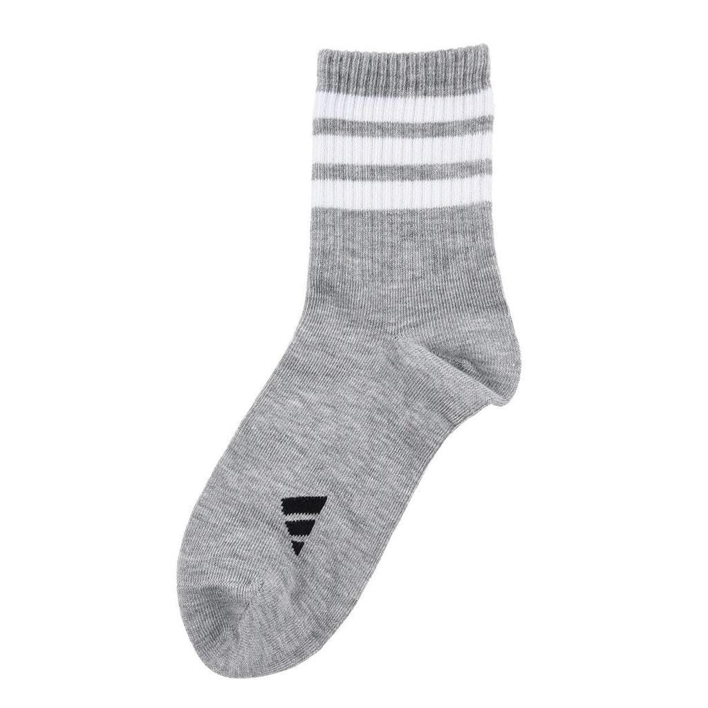 DEO Logo Crew Reinforced Toe and Fukuske [Adidas] One-Point 3-Stripes Socks, 3-Pair Pack, Odor-Resistant, Heel,