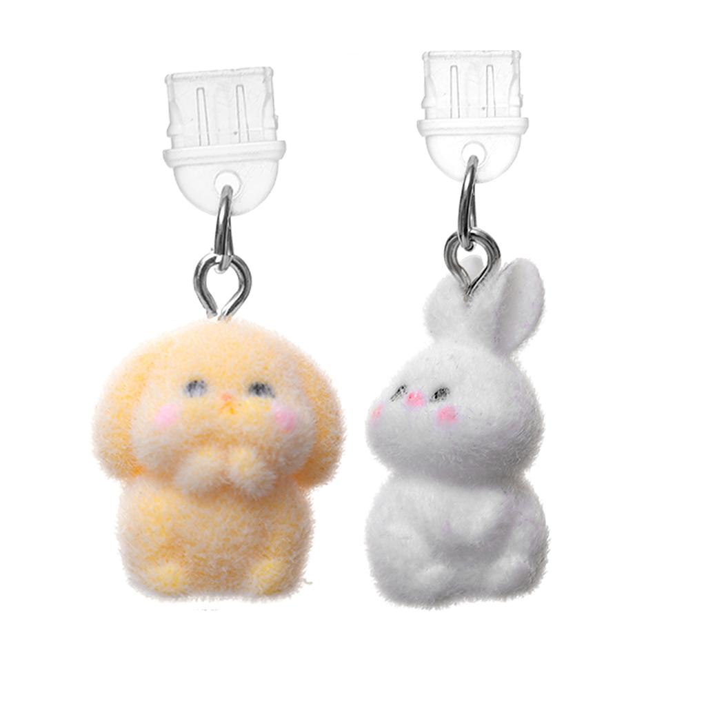 Type-c Phone Dust Plugs Cute Rabbit Decorative USB C Anti Loss Dustplugs for Samsung Xiaomi Android Charging Port Stopper Cap