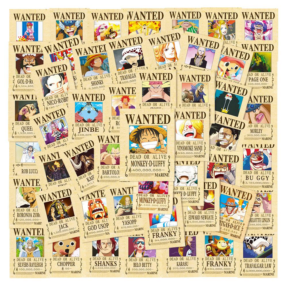 50/100pcs ONE PIECE Anime Stickers Cool Cartoon Decals Kid Toy DIY Stationery Suitcase Car Bike Waterproof Classic Manga Sticker