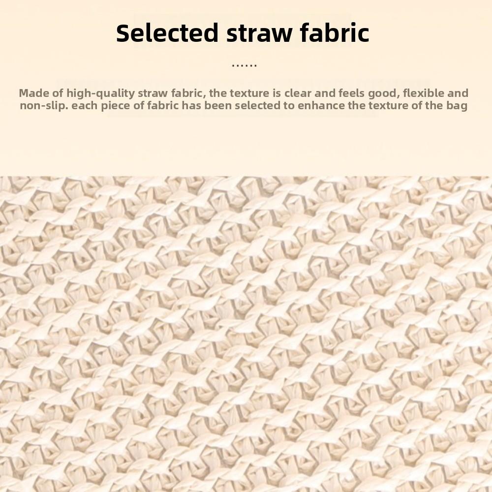 Fashion Double Zipper Straw Wallet Zipper Closure Handmade Mini Wallet Woven Texture Durable Straw Coin Purse For Lady