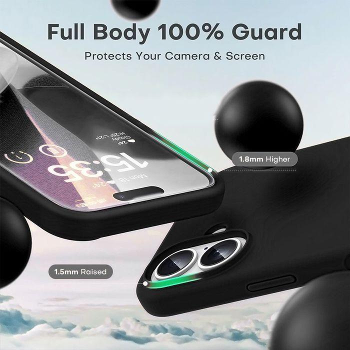 Coque de Protection - BOOLING - pour iPhone 17 - Silicone Souple Anti-Rayure avec Bandoulière Noire