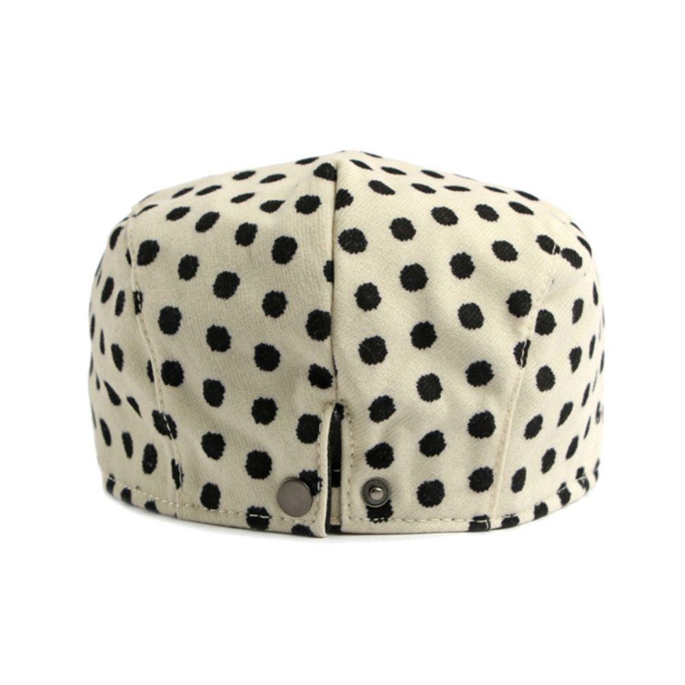 Y2k Polka Dot Beret Cotton Retro Painter Hat Personality Forward Cap Spring