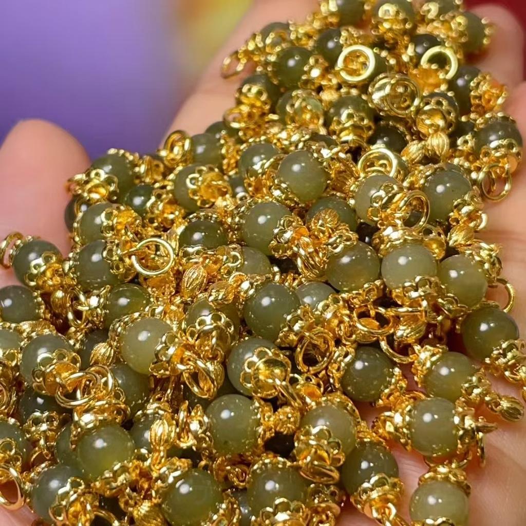 2Pcs Hotan Jade Pendant Beads Spike Shaped Small Pendant 6x12mm For Jewelry Making DIY Necklace Bracelet Earring Accessory