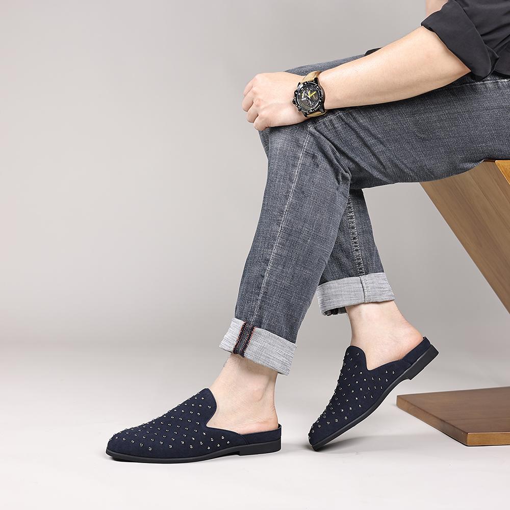 Fashion Outdoor Male Half Drag Handmade Lazy Shoes Sandals Fashion Men's Muller Shoes New Style Summer Flats Leisure Walk Half Slippers