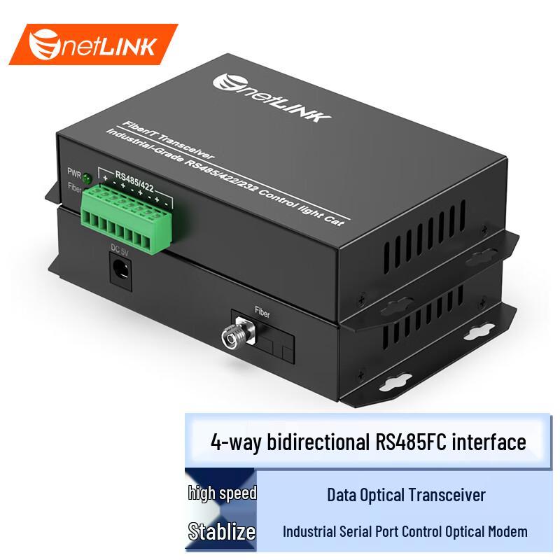 netLINK Industrial Serial Data Fiber Optic Transceiver