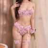 Women's Sexy Lingerie Hollow Lace Mesh Embroidery See-through Sexy Set New