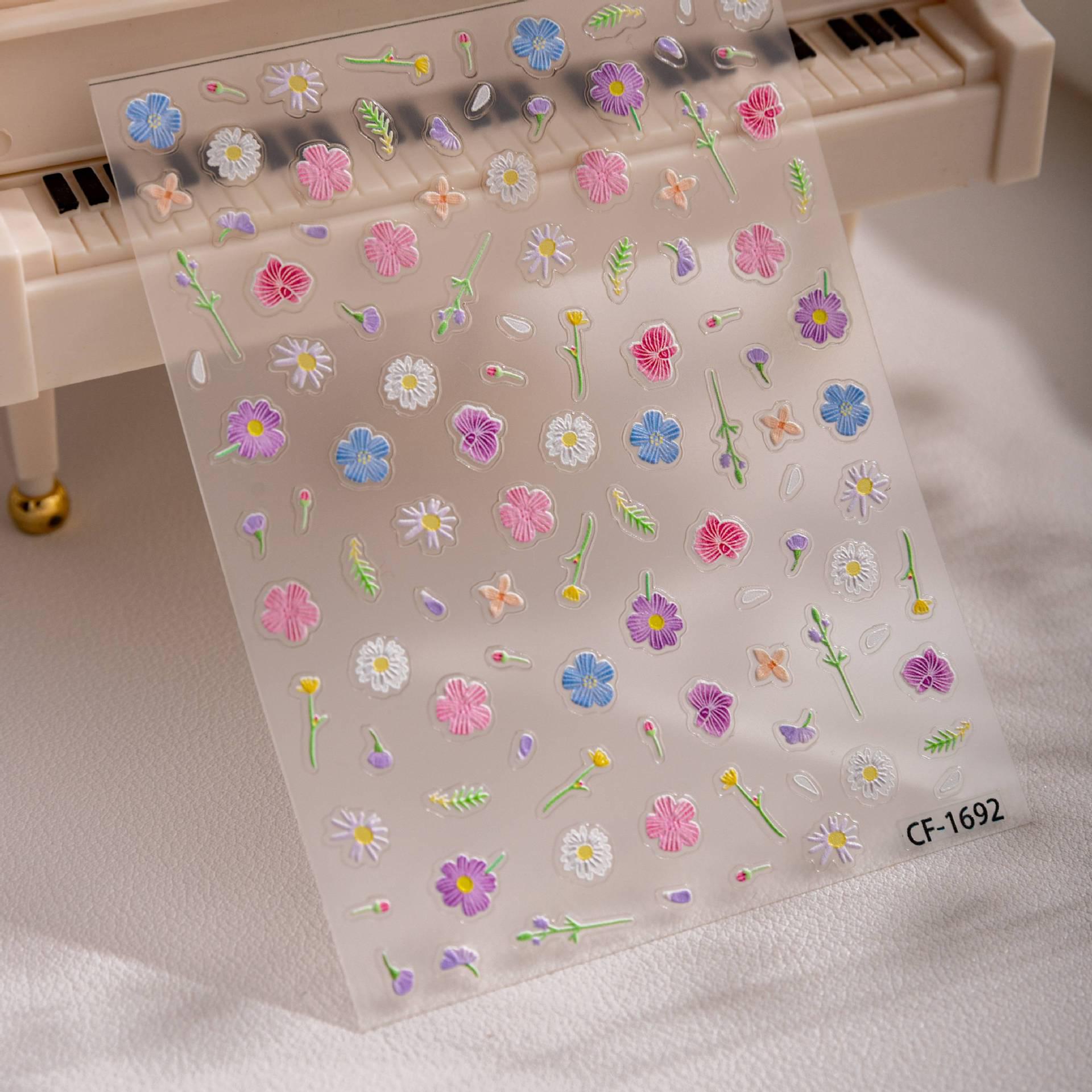 Cyansea 3D Flower Embossed Nail Art & Decorative Stickers CF-1692