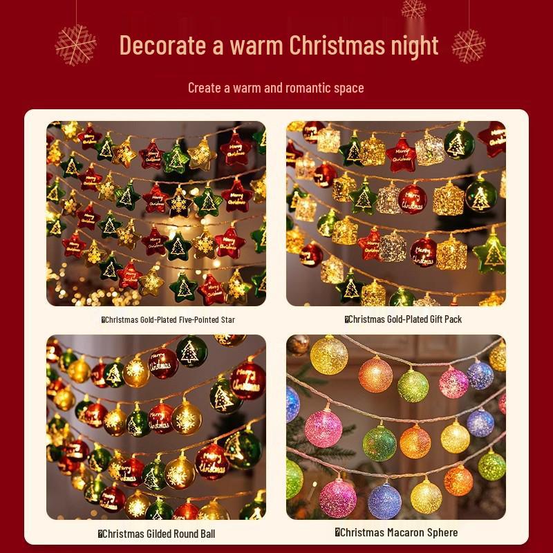 LED String Lights for Indoor Christmas Decor: Fairy Lights for Trees & Windows, Flashing Ornaments